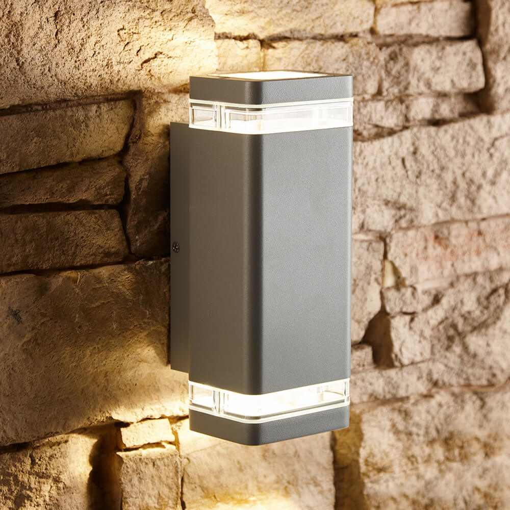 Biard Silver LED Lighter Wall Light - Square Up and Down